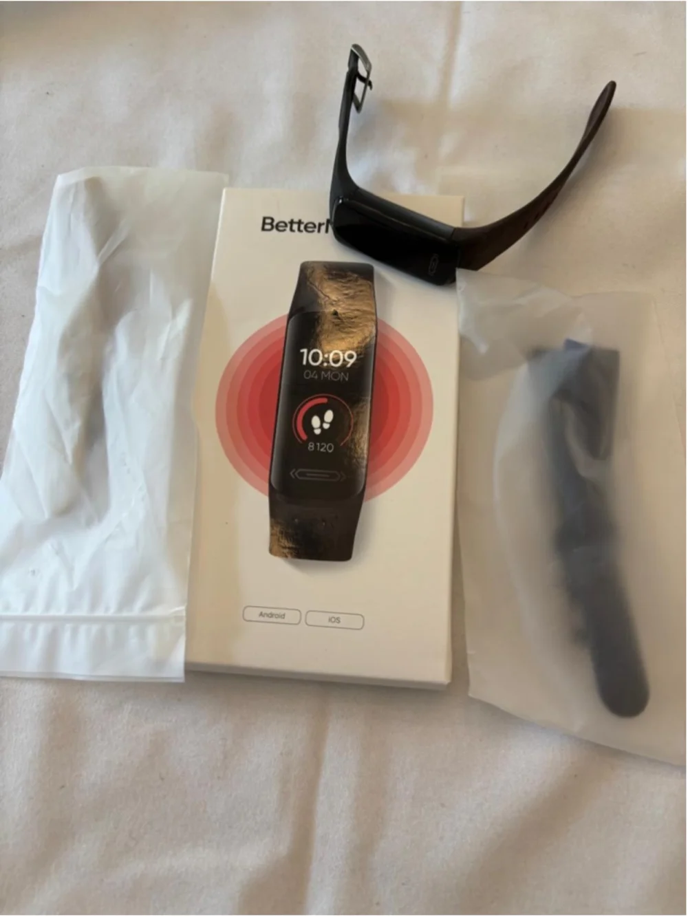 Unisex BetterMe Band Smartwatch Fitness Tracker One Size Black and Red #E115
